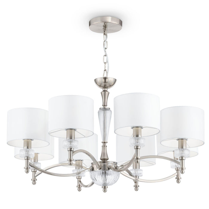 Lampadario Neoclassic in Metallo e Vetro Alicante Nickel