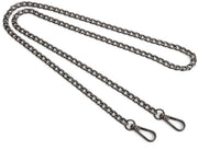 Cinturone con catena metallica 90 cm - Cinturone con taschino - Cinturone con catena metallica - Cinturone con chiusura a carabina - Cinturone per donne - Nero chiaro