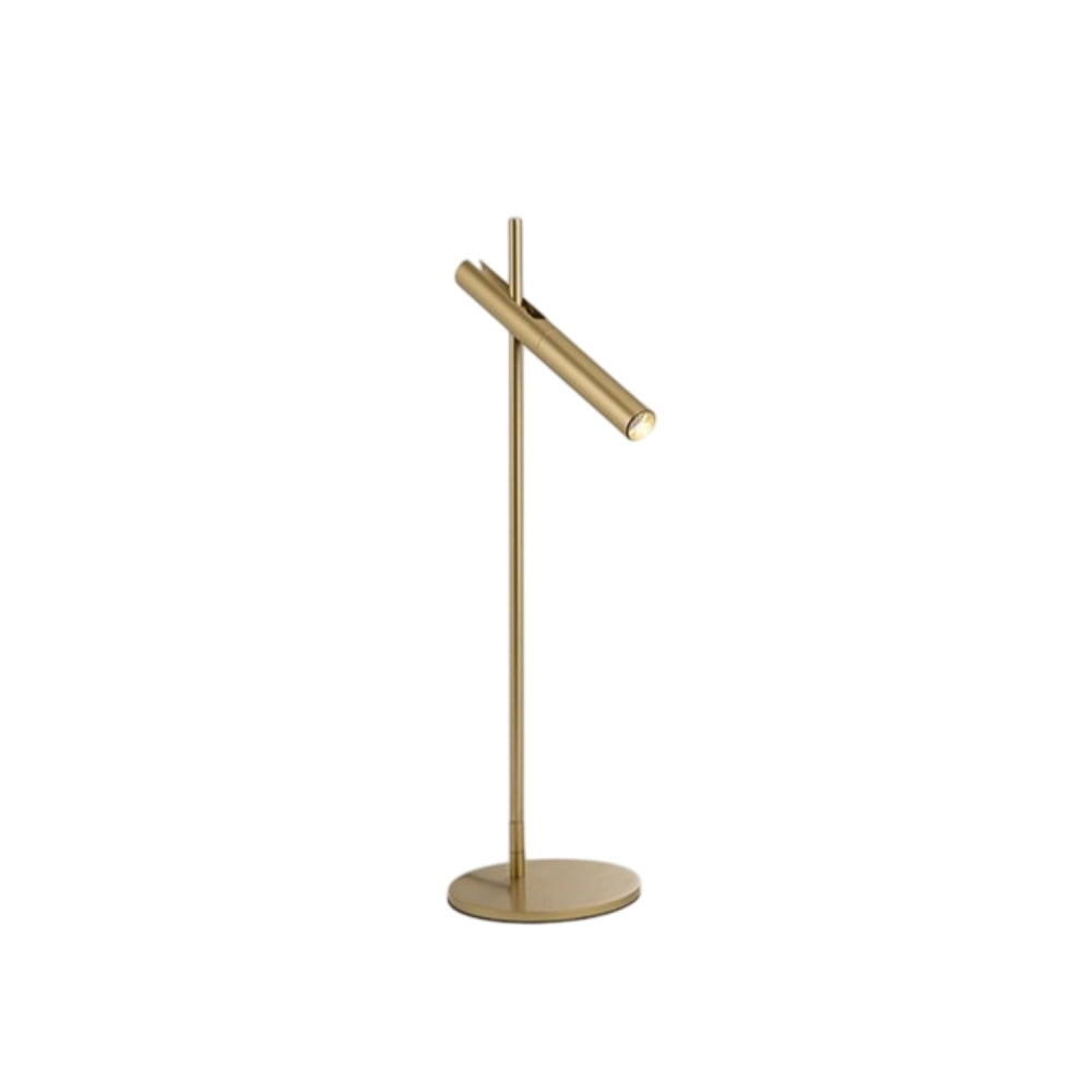 Sniper - Lampada da Tavolo in metallo, Colore oro, Testina orientabile, H.57 cm, 6W, Dimmerabile, 3000K, 480Lm - Perenz