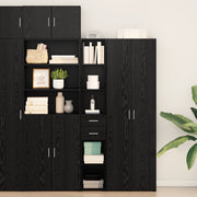 Highboard Nero Rovere 30x42,5x185 cm Legno Ingegnerizzato