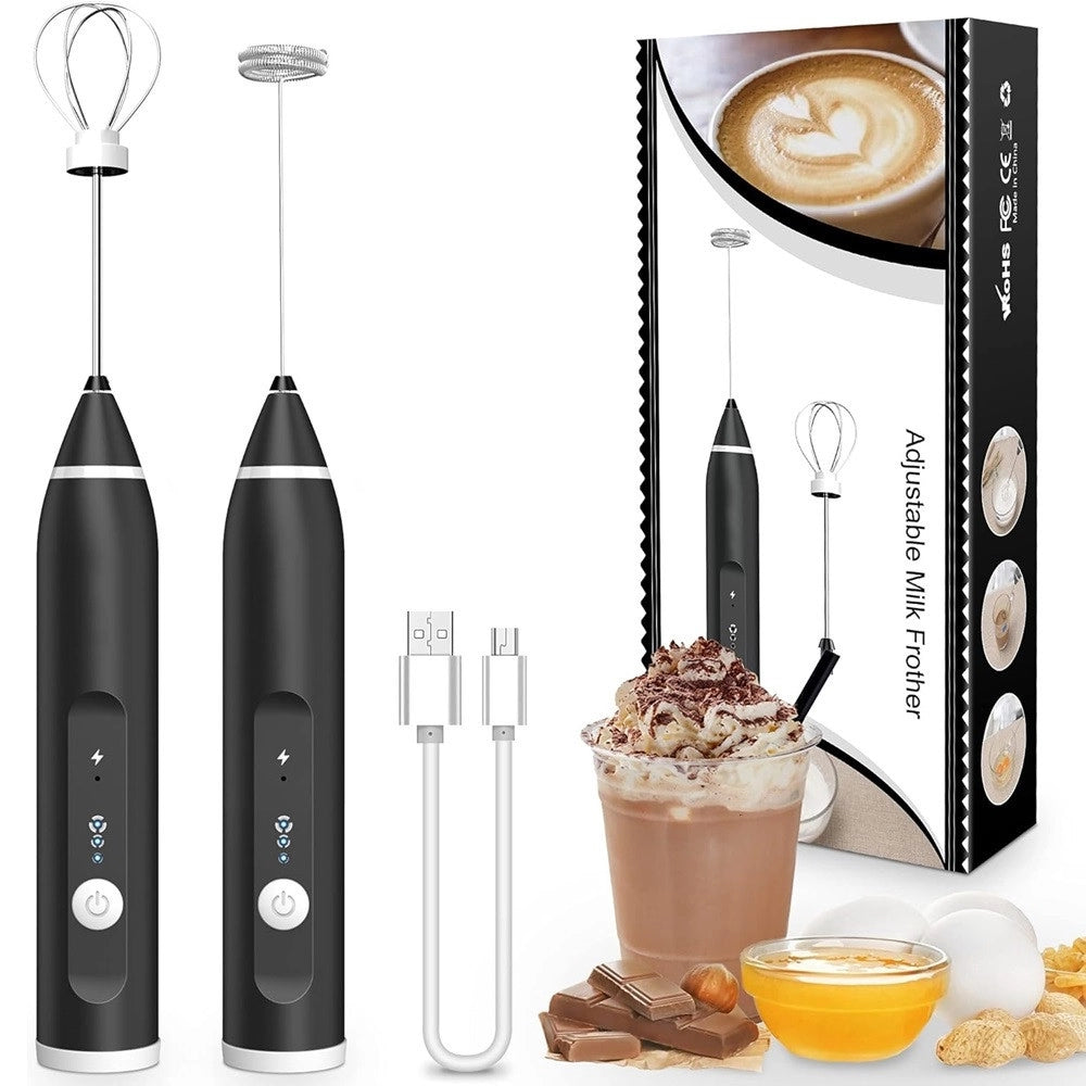 Trade Shop - Montalatte Sbattitore Elettrico Portatile Ricaricabile Usb Con Fruste Velocità Regolabile -