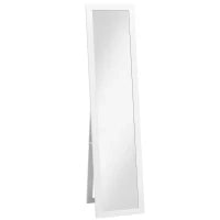 Specchio con Cornice in MDF con Piedini e Ganci per Utilizzo a Muro o a Parete, 37x40x155 cm