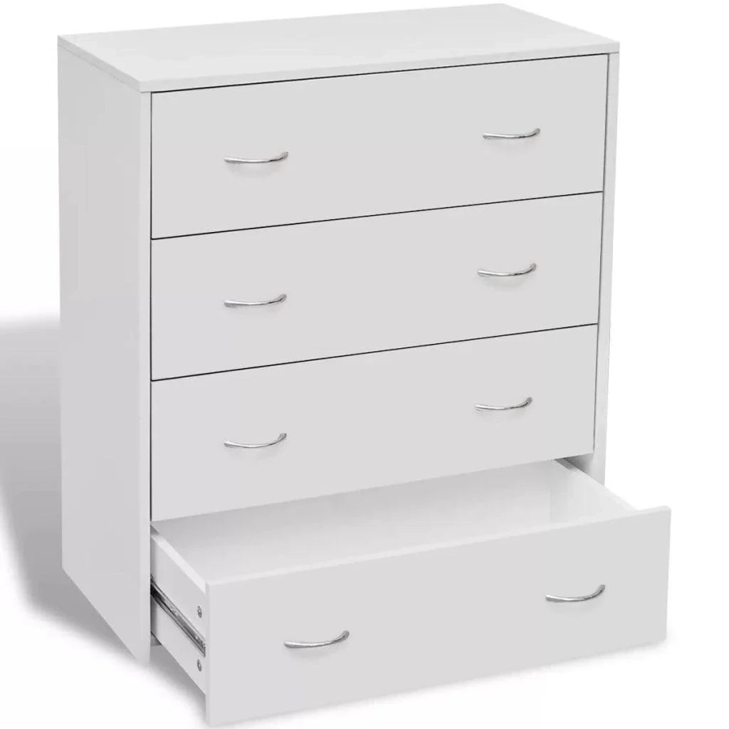 Buffet credenza mobiletto consolle mobile contenitore con 4 cassetti 71 cm bianco 4402003