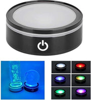 Luce LED Base Cristallo Nero Tasti Flat Multi Modalità Piattaforma Colorata Stand Display Rotonda in 3D