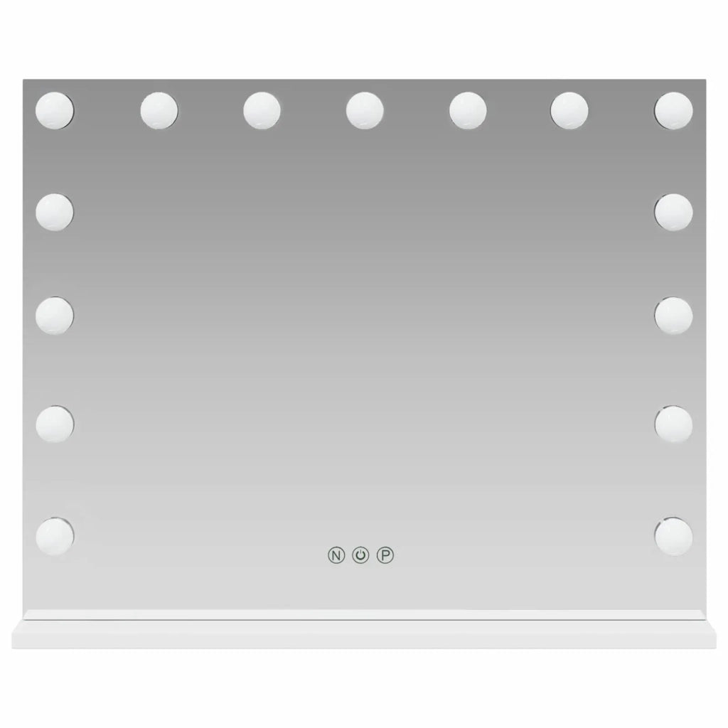 Specchio LED da Vanità Bianco 58 x 10 x 47 cm Vetro e acciaio 42020527