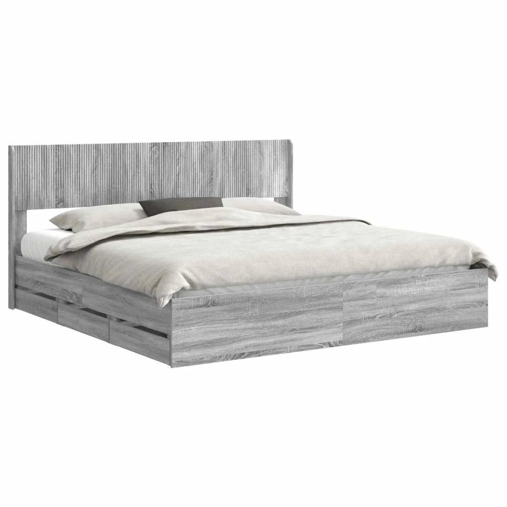 Struttura del letto con stoccaggio e testata Grigio Sonoma 3414280