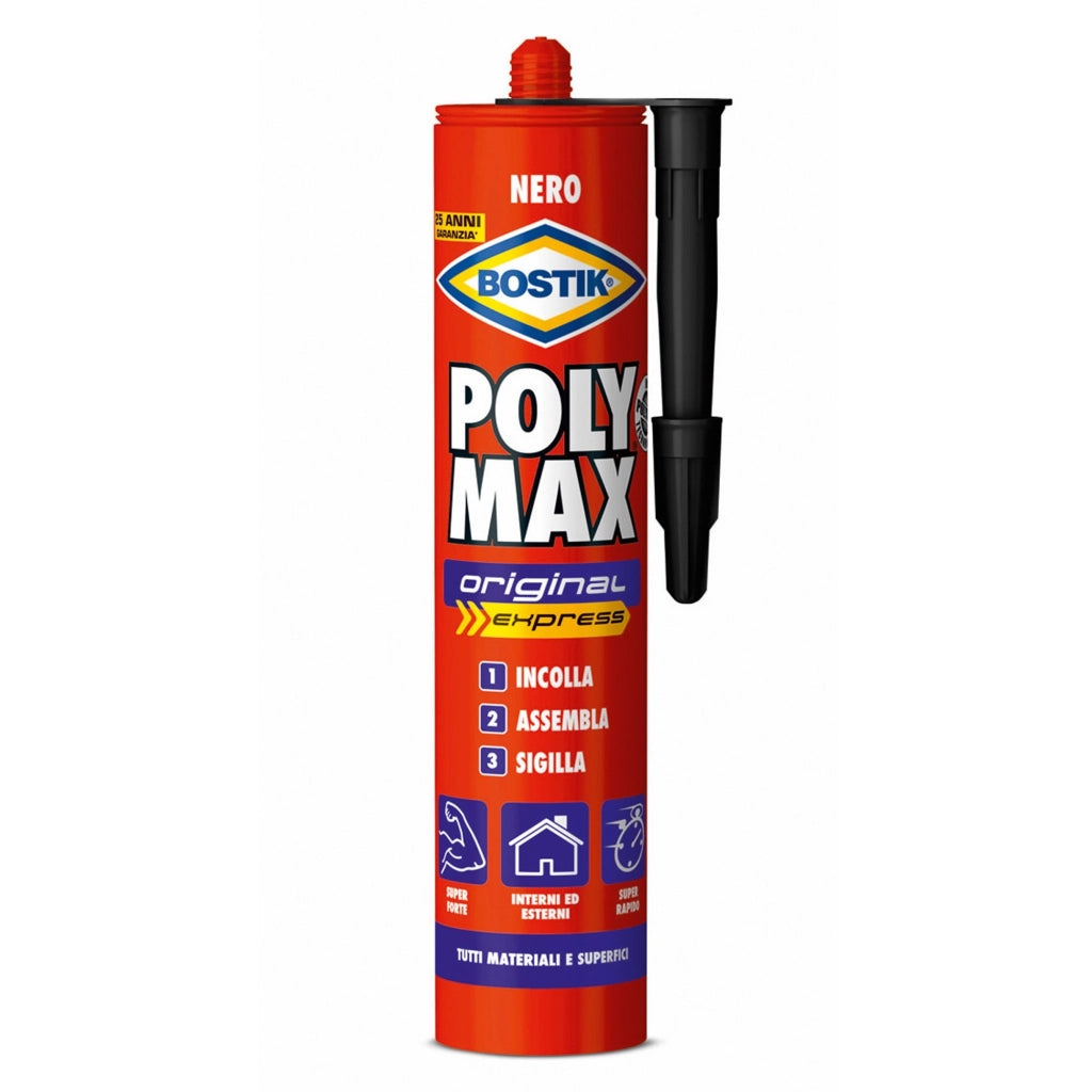 Bostik Poly Max nero Mastice sigillante Silicone colla Impermeabile Universale