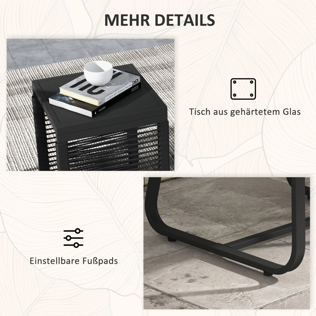 Set Bistrot 3 Pezzi ¨C zephmum ¨C Grigio Nero 53x57x77 cm