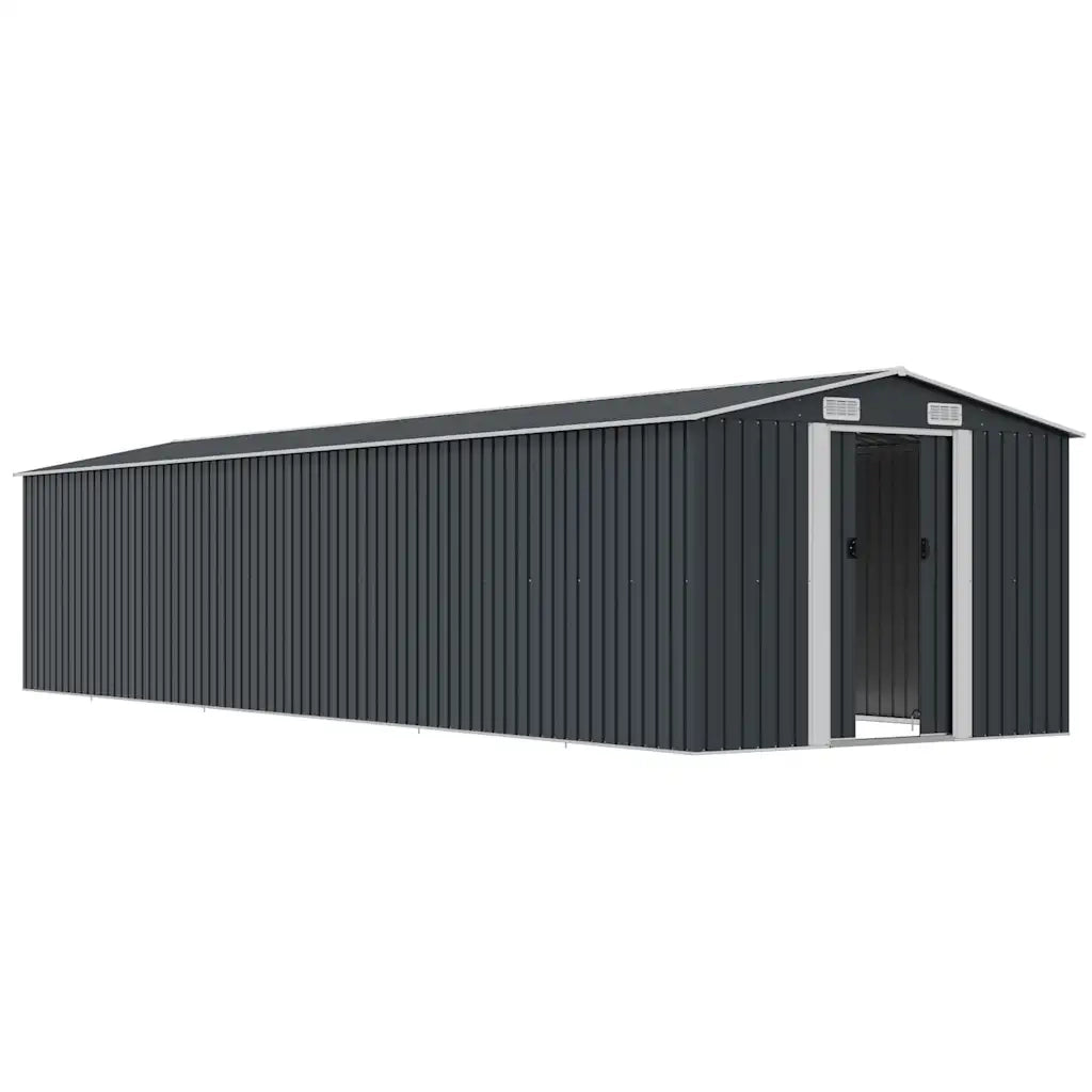 Capanno da Giardino Antracite 257x779x181cm in Acciaio Zincato cod mxl 65826