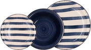 Servizio da tavola unico blu in ceramica per 6 persone - 18 pezzi set di piatti da 6 persone