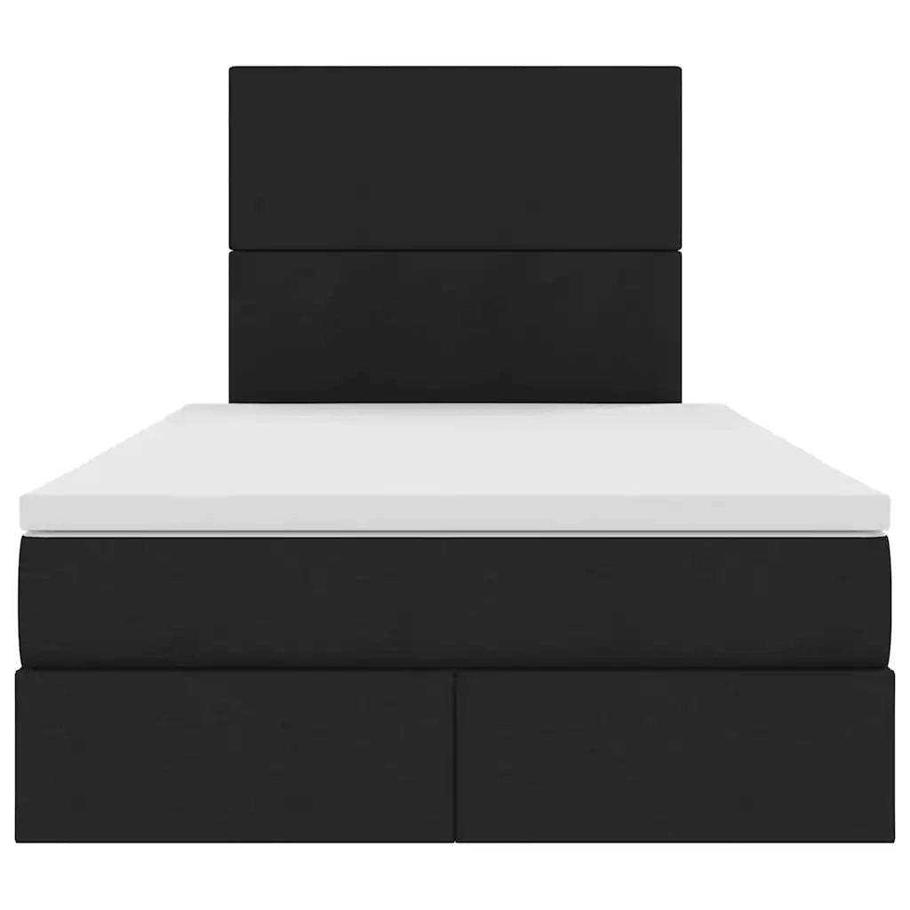 Letto con contenitore LED e materasso Nero 120 x 200 cm Tessuto