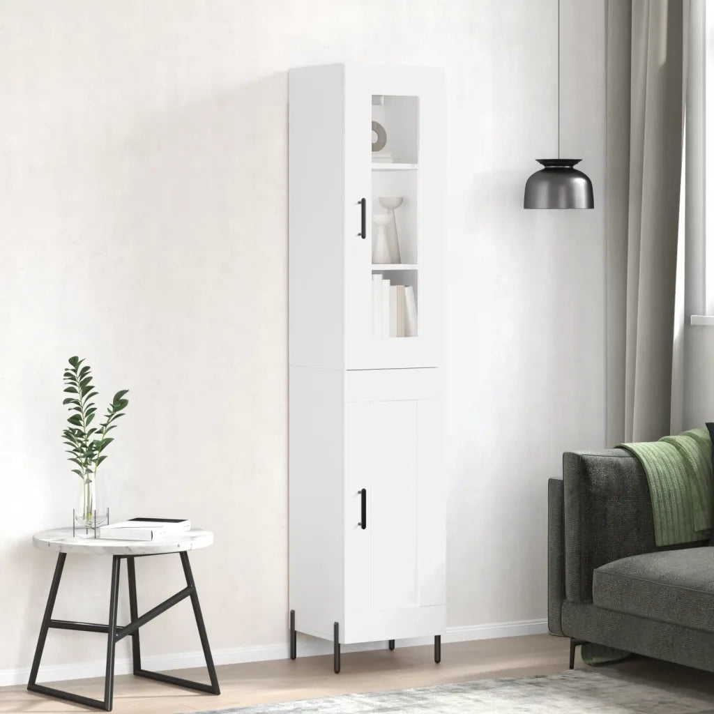 Credenza | Madia | Buffet da pranzo | Armadio da pranzo Bianca 34,5x34x180 cm in Legno Multistrato