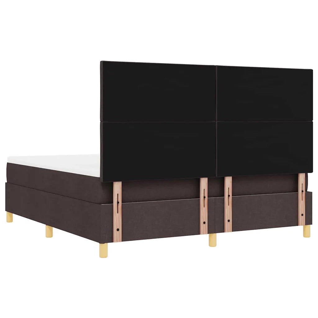 Letto a molle con materasso Marrone Scuro 180 x 200 cm Tessuto 3344397