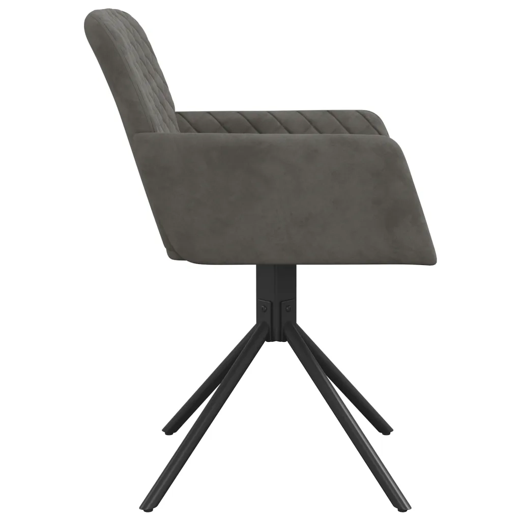 Sedie da Pranzo Girevoli 2 pz Grigio Scuro in Velluto cod mxl 12274