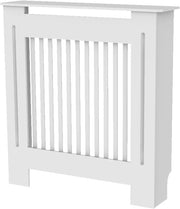 Riduttore di riscaldamento - Riduzione di riscaldamento - Ombouw di riscaldamento - Lamiere verticali - Esecuzione in MDF stabile - Bianco - 92,2x78x19 cm