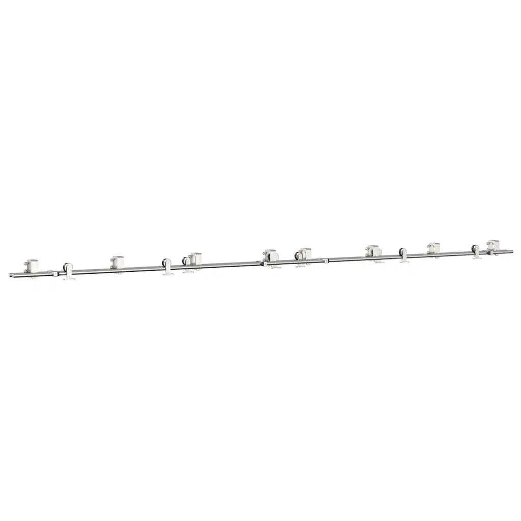 Kit Binari Porta Scorrevole 400 cm Acciaio Inossidabile Argento