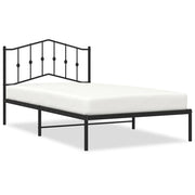 Letto singolo | Letto per adulti | Giroletto con Testiera in Metallo Nero 107x203 cm