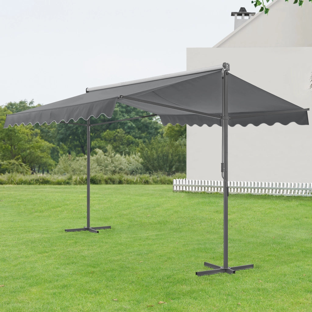 Tenda da sole Autoportante 'Selenizza' (Lu x La x A) 500 x 300 x 260 cm Inclinazione Tenda Regolabile - Grigio Scuro [pro.tec]