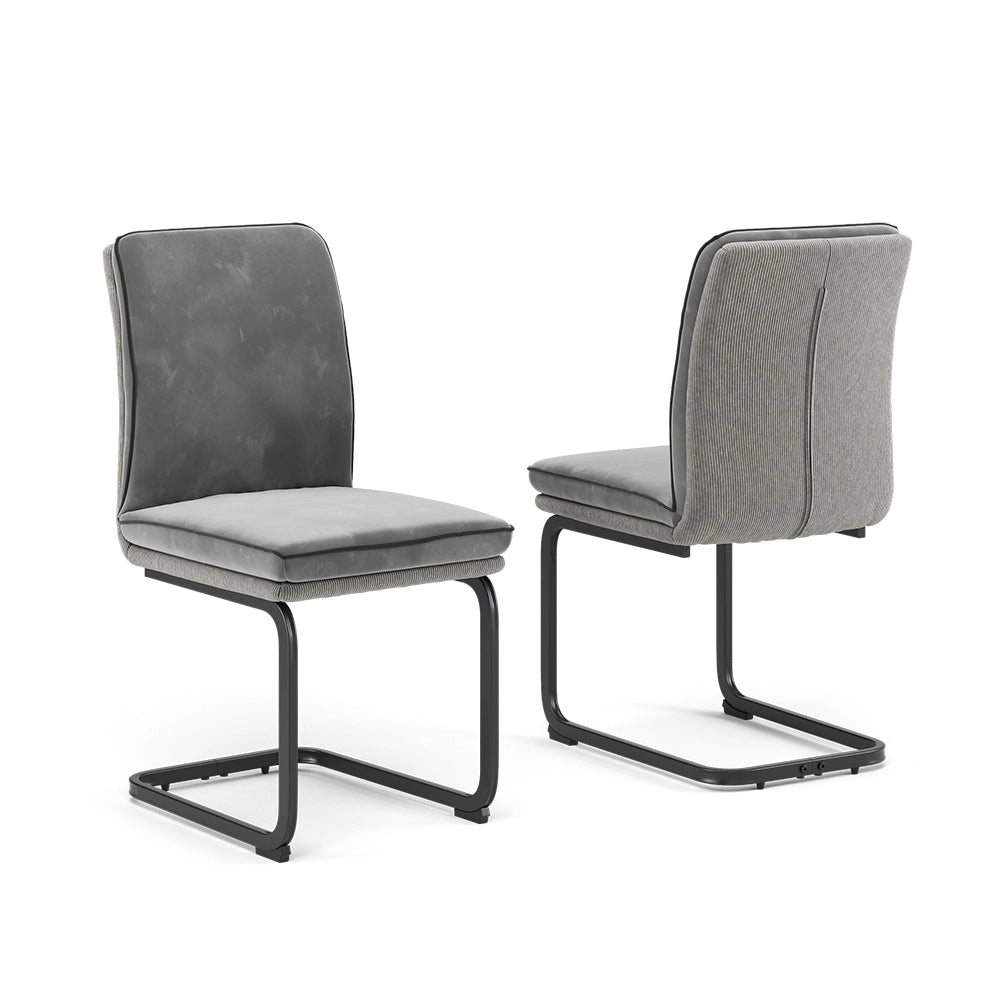Vicco Sedia a sbalzo Grigio Set di 2