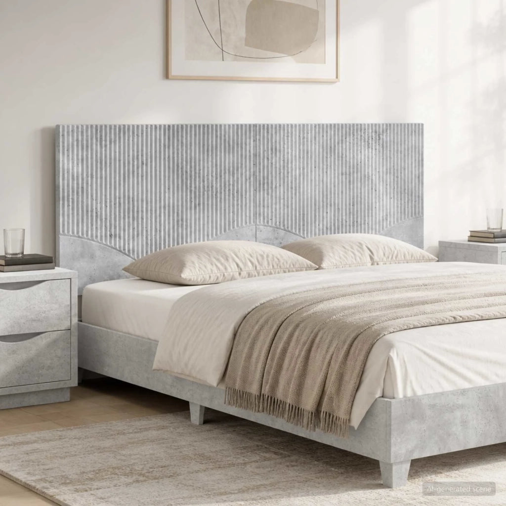Testiera da Muro HOORN Grigio Cemento Legno ingegnerizzato 897398