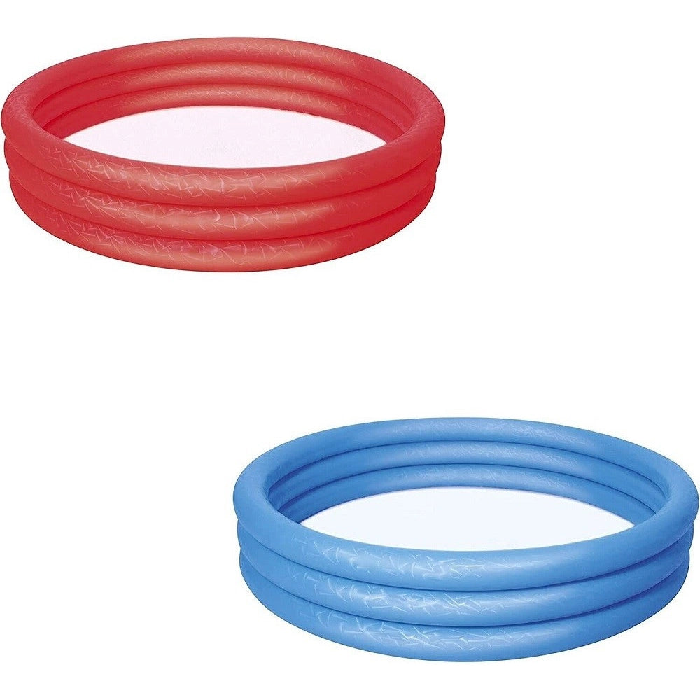 Trade Shop - Piscina Gonfiabile Tinta Unita Effetto Ghiaccio 3 Anelli 152x30cm Giardino 51026 -