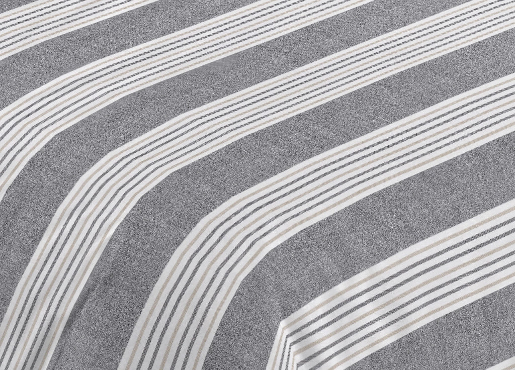 Sacco Copripiumino Piumone Letto In 100% Cotone Made Italy Vari Disegni RP - 1 Piazza - Righine Grigio