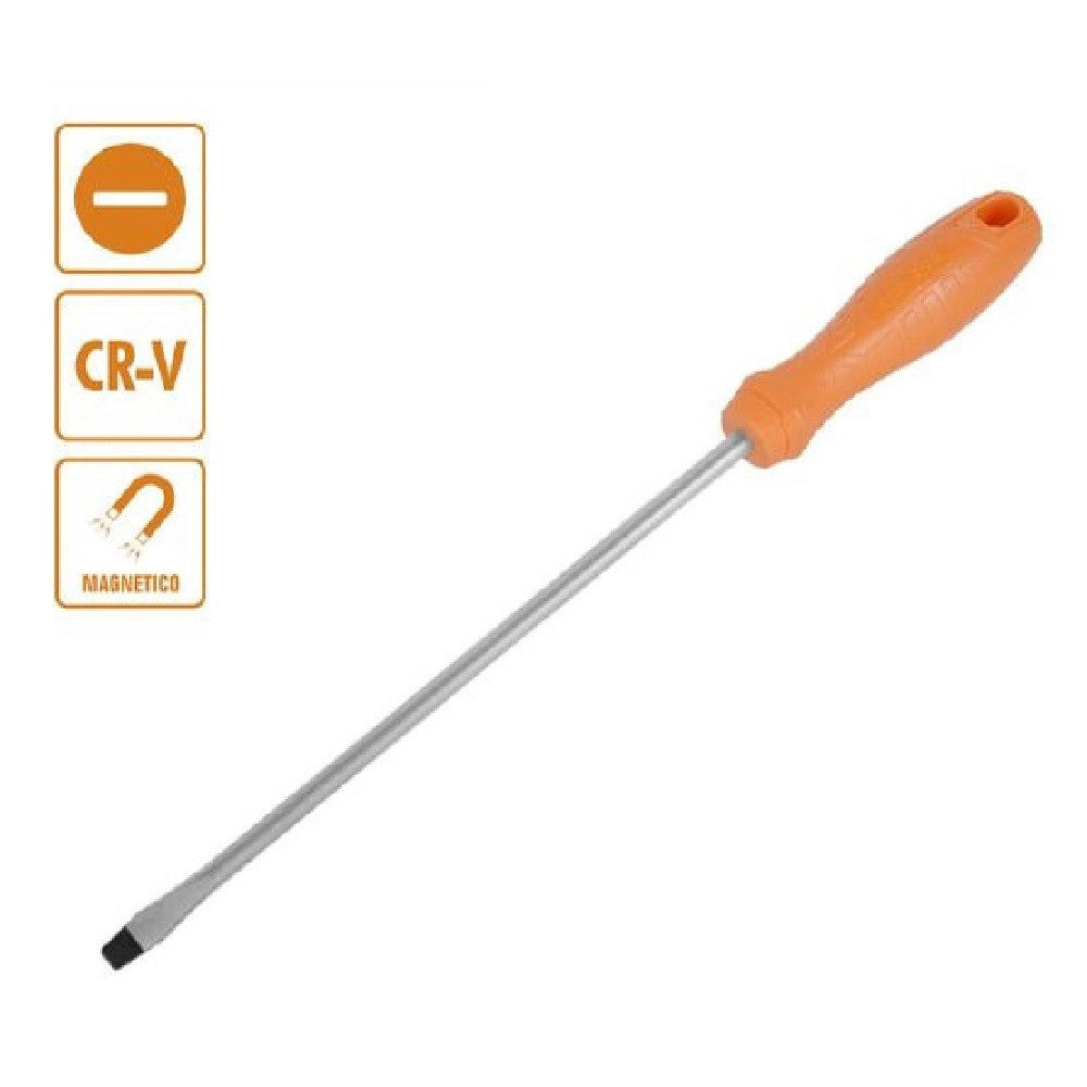 Trade Shop - Cacciavite Giravite 6x250 Mm Con Punta Magnetica A Taglio In Acciaio Cr-v 97507 -