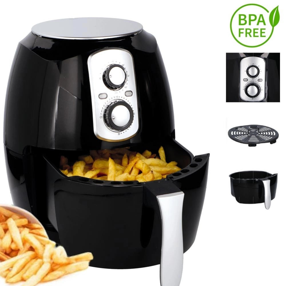 Trade Shop - Friggitrice Ad Aria Calda Senza Olio Airfryer 3.6 Lt Frigge Cuoce Arrosto 1400w -