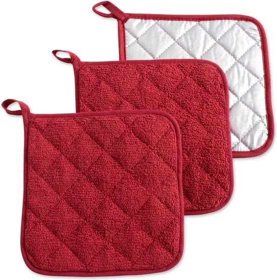 Set di 5 Pannine in Microfibra per Cucina, Resistenti al Calore, per Oliere e Cottura, 18*18cm, Rame in Rame, Rosso