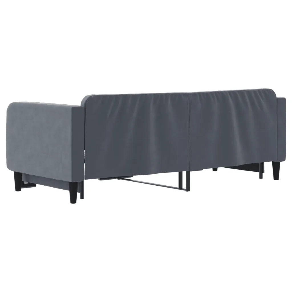 Divano Letto con Letto Estraibile-Sofa Letto-Daybed Grigio Scuro 90x200cm Velluto 661983