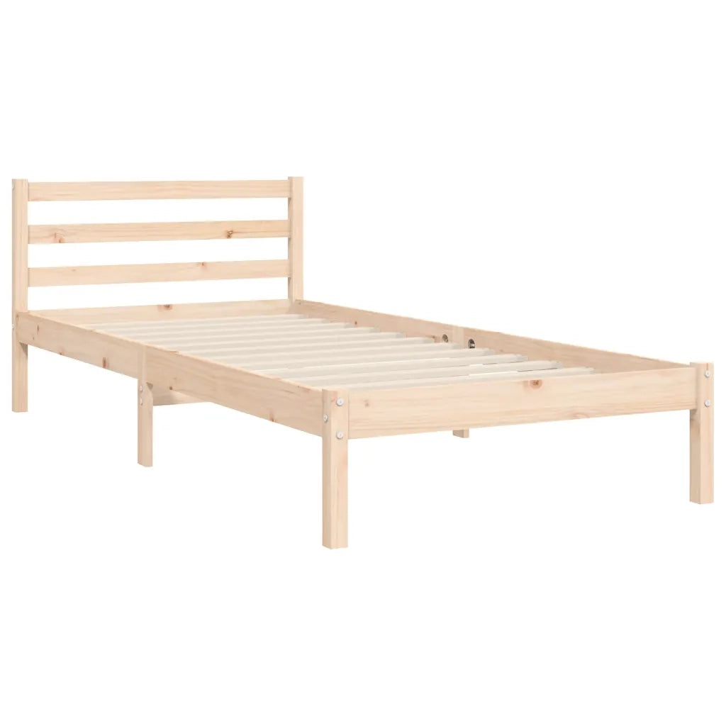 Giroletto con Testiera Single-Struttura Letto in Legno Massello 501035