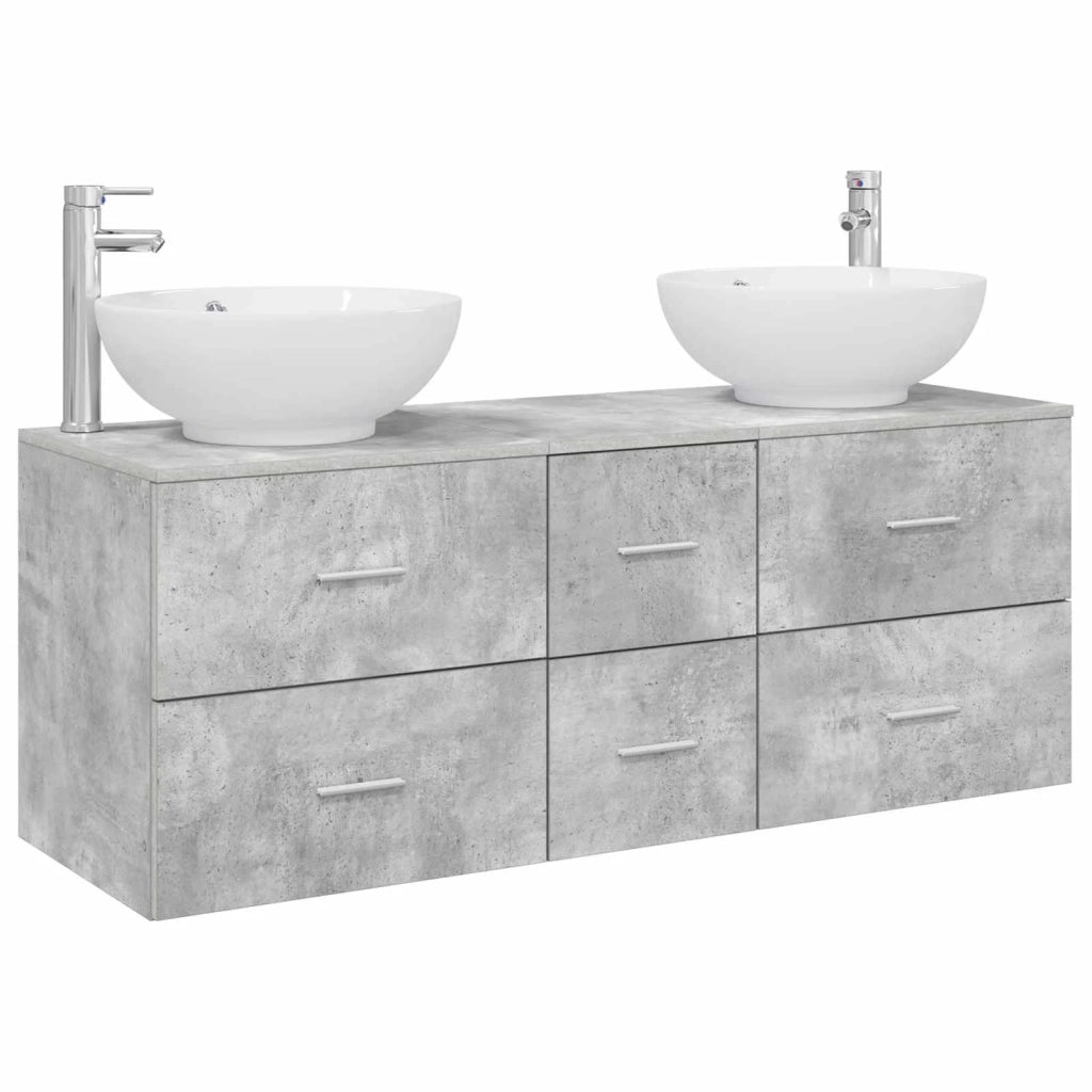 Set di mobili per il bagno 3 pz Grigio Cemento 3405910