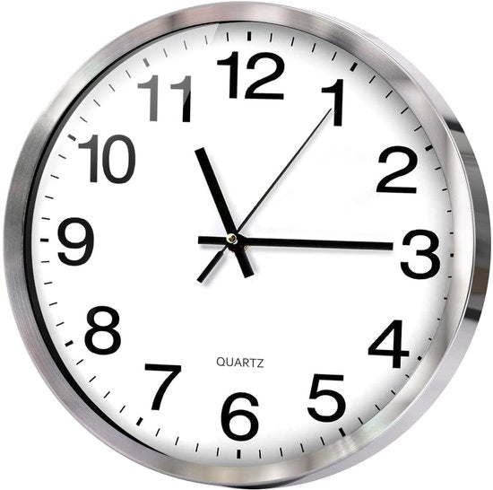 Orologio da Parete, orologio da parete moderno e silenzioso in quarzo, secondi, non ticchetta, 30 cm