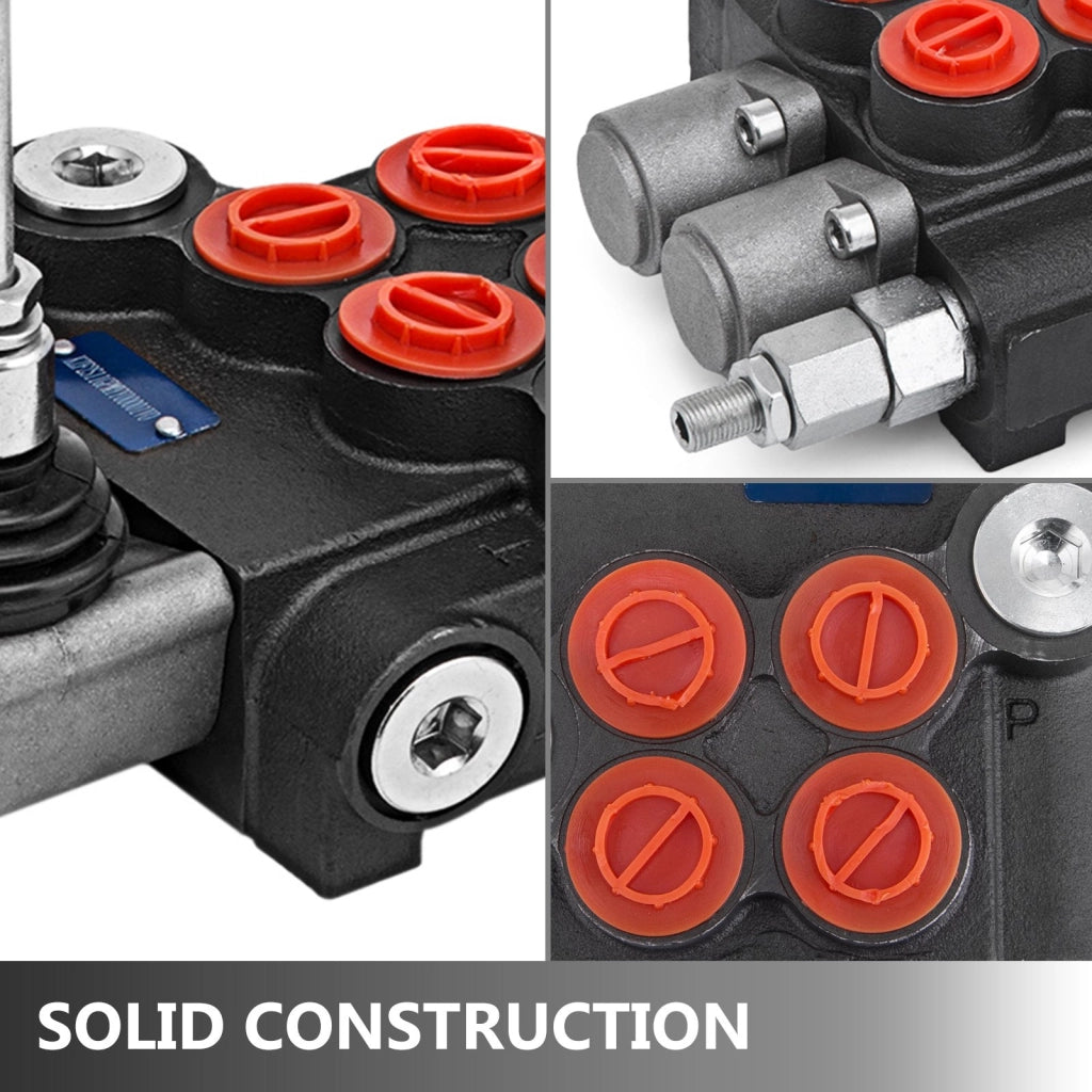 Valvola di Controllo Direzionale Idraulica a 2 Bobine 11 GPM 3600 PSI Monoblocco per Trattori e Caricatori Robusta e Regolabile