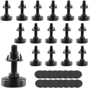 Piedini per mobili adattabili - Elevatori di mobili 3/8"-16 trama - Set da 16 pezzi - Acciaio di carbonio - Nero - Costruzione duratura - Elevatori di mobili