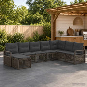 Set Divano da Giardino 8 pz Grigio polyrattan 3435803