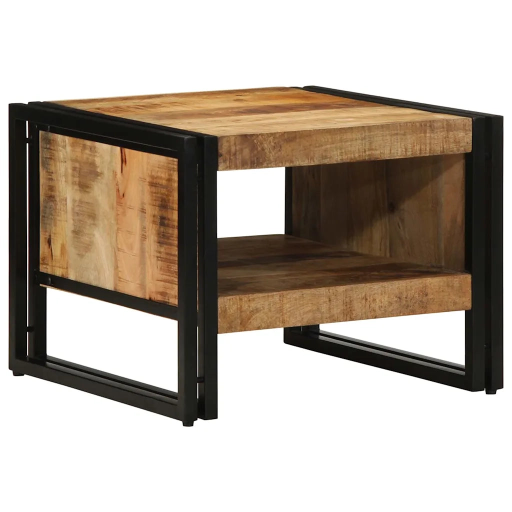 Tavolino da Salotto 50x50x38 cm Legno Massello di Mango Grezzo
