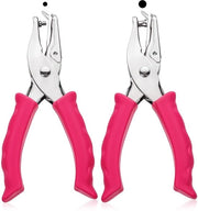 Set di perforatrici manuale a due mani da carta - Diametri 6 mm/3 mm - Materiale PVC/Iron - Dimensioni 1,76 x 6,45 x 14 cm - Colore Rosa