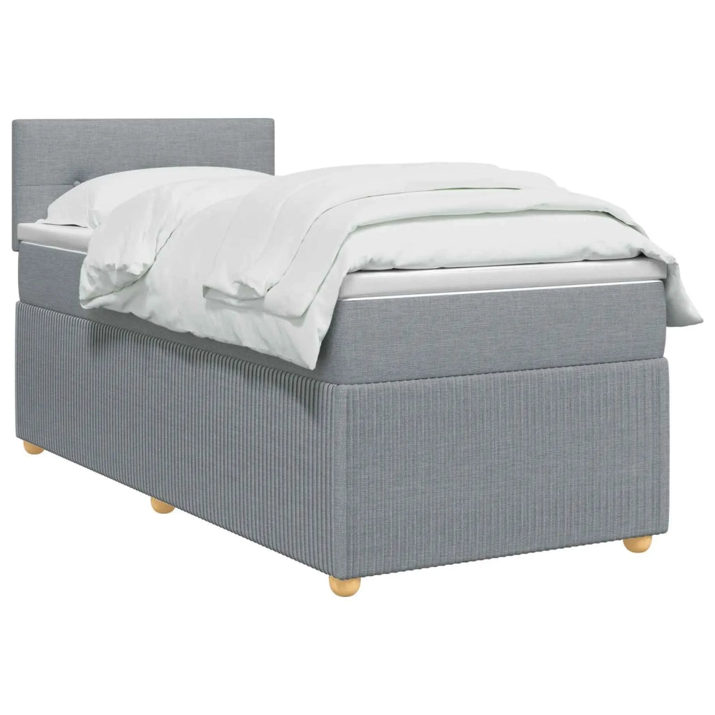 Letto box spring con materasso Grigio Chiaro 100 x 200 cm 3451398