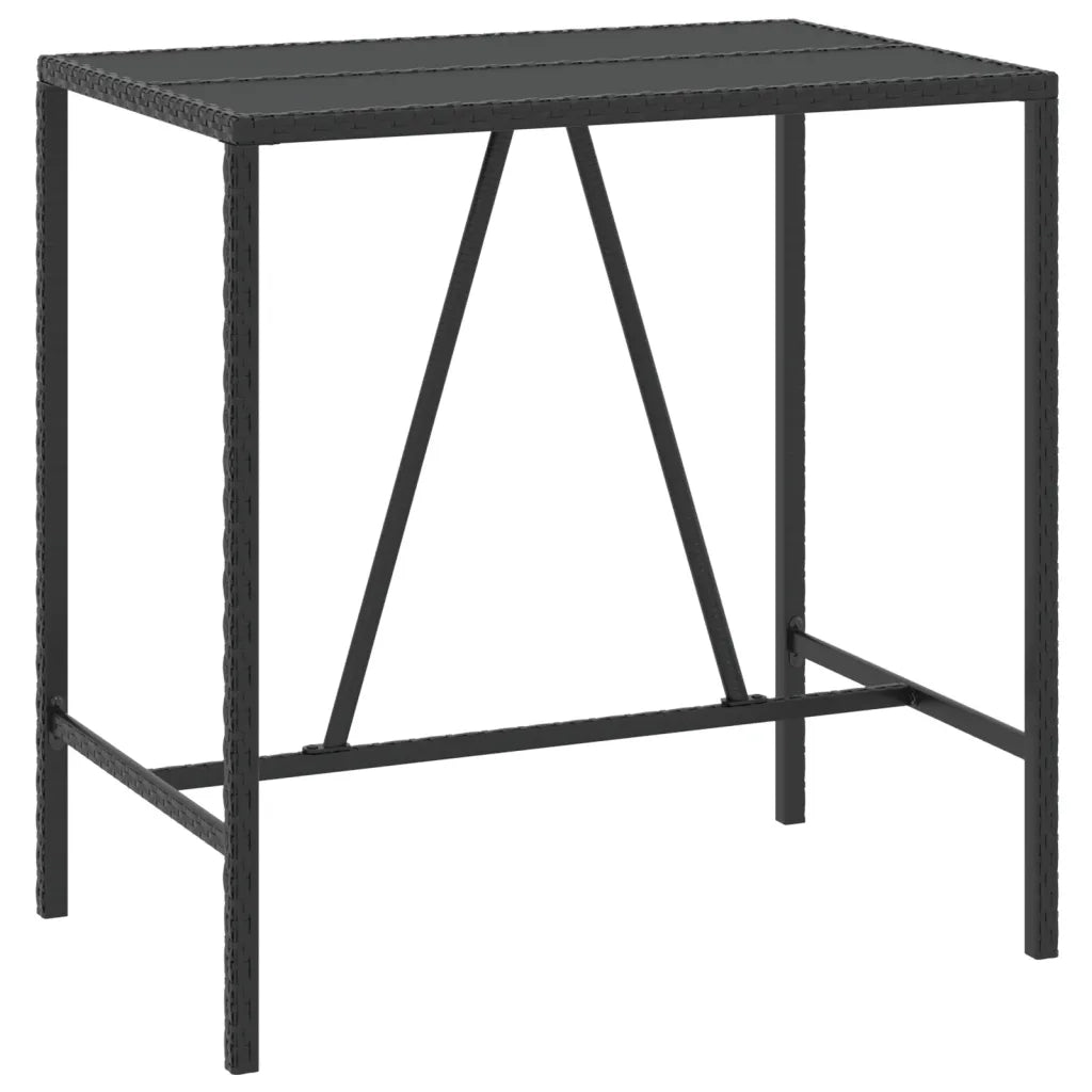 Set Bar da Giardino 7 pz con Cuscini in Polyrattan Nero 3187635