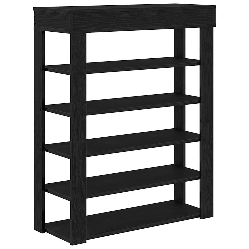Scarpiera | Mobile per scarpe Nera 80x30x98 cm in Legno Multistrato