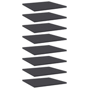 Ripiani per Libreria 8pz Grigi 40x40x1,5cm in Legno Multistrato 805175