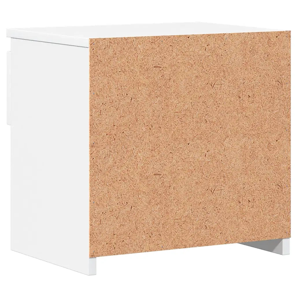 Comodino Bianco Lucido 40x30x39 cm in Legno Multistrato 803455