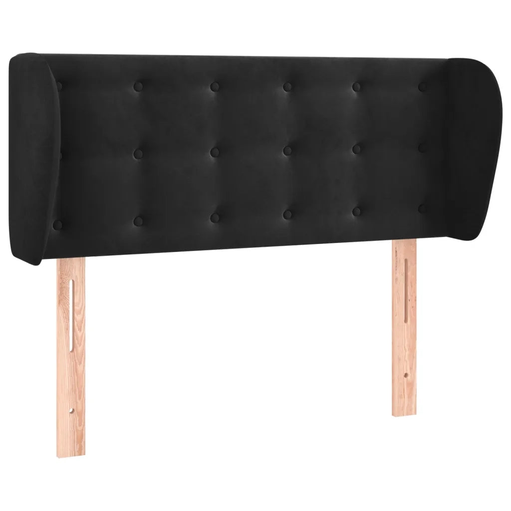Testiera ad Orecchio Nera 83 x 23 x 78/88 cm in Velluto