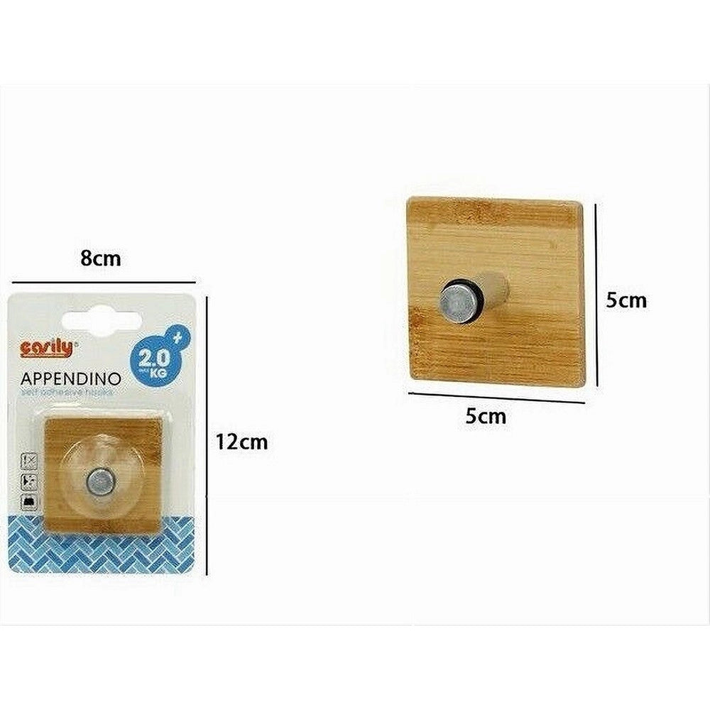 Trade Shop - Appendiabiti Appendino Parete Metallo Legno 1 Posto Gancio Vestiti Adesivo 79543 -