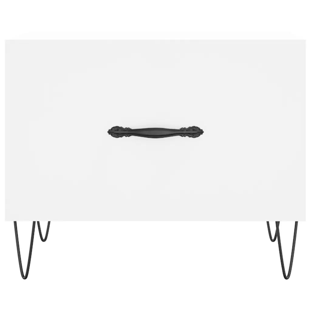 Tavolini da Salotto 2 pz Bianchi 50x50x40 cm Legno Multistrato 829381