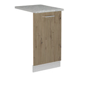 Pannello frontale della lavastoviglie R-Line Rovere artigianale/Bianco 45 cm, PL Marmo Vicco