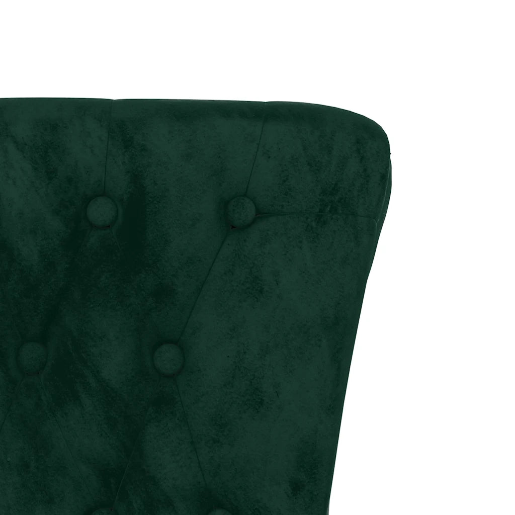 Sedia Schienale Alto Design con Bottoni in Velluto Verde Scuro