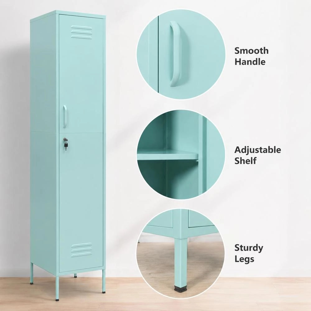 Locker Cabinet, Mint Green, 35x46x180 Cm, Steel