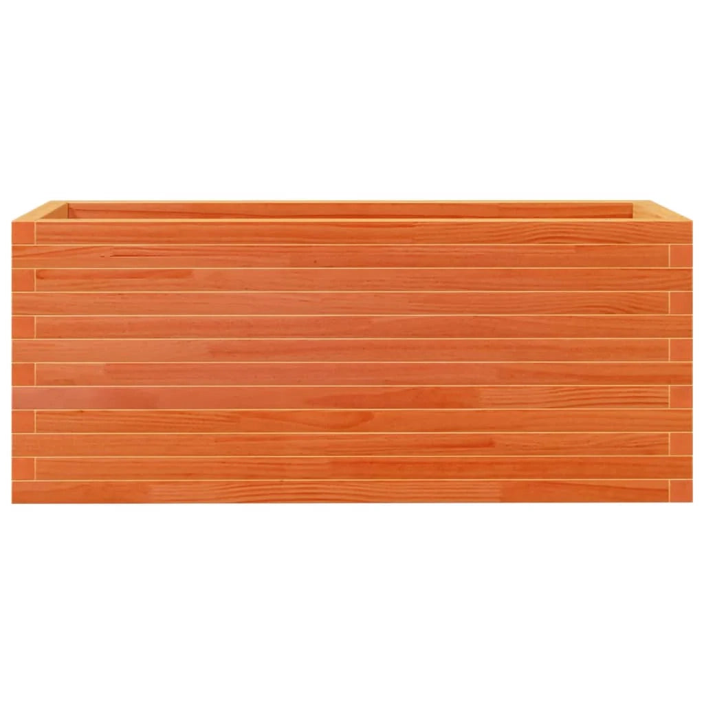Fioriera rialzata per piante fiori patio giardino finitura a cera 110 x 40 x 45,5 cm legno di pino massiccio marrone 02_0038431